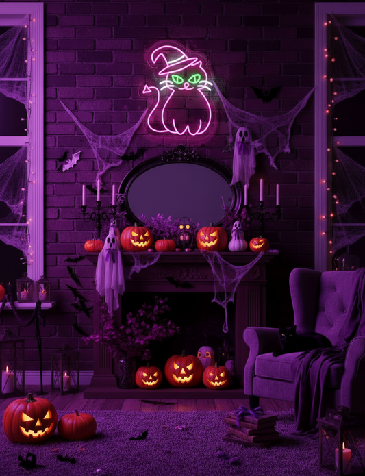 Halloween Cat Neon Sign